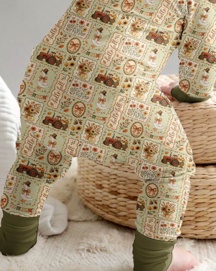 Farmhouse Fall Goose Family Matching Bamboo Convertible Zippy
