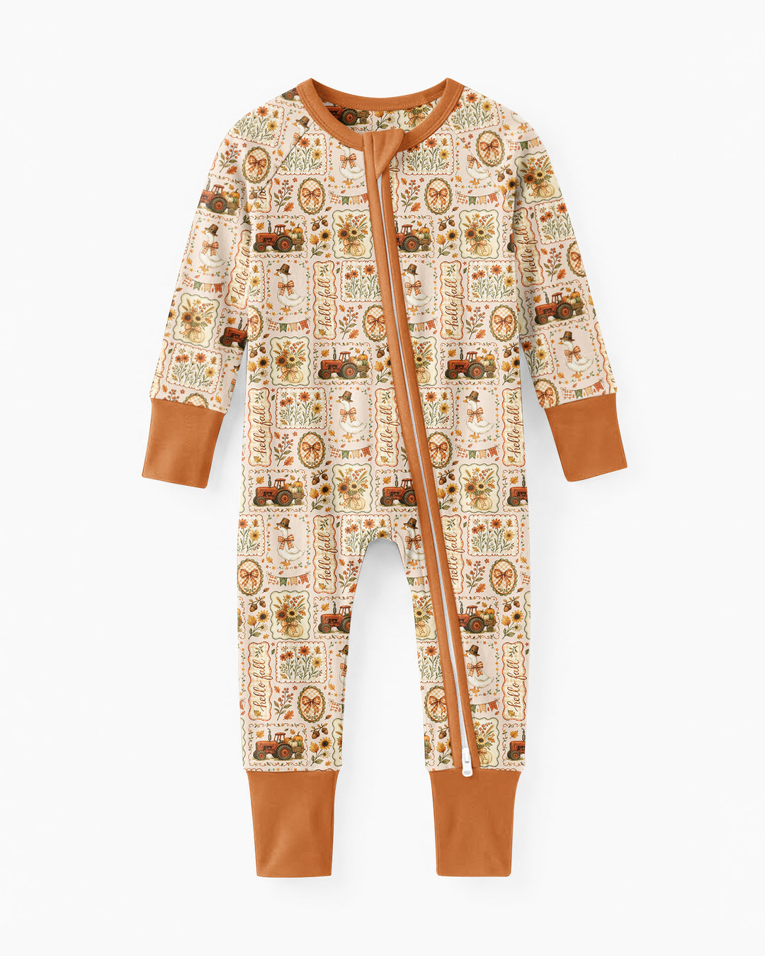 Farmhouse Fall Goose Family Matching Bamboo Convertible Zippy