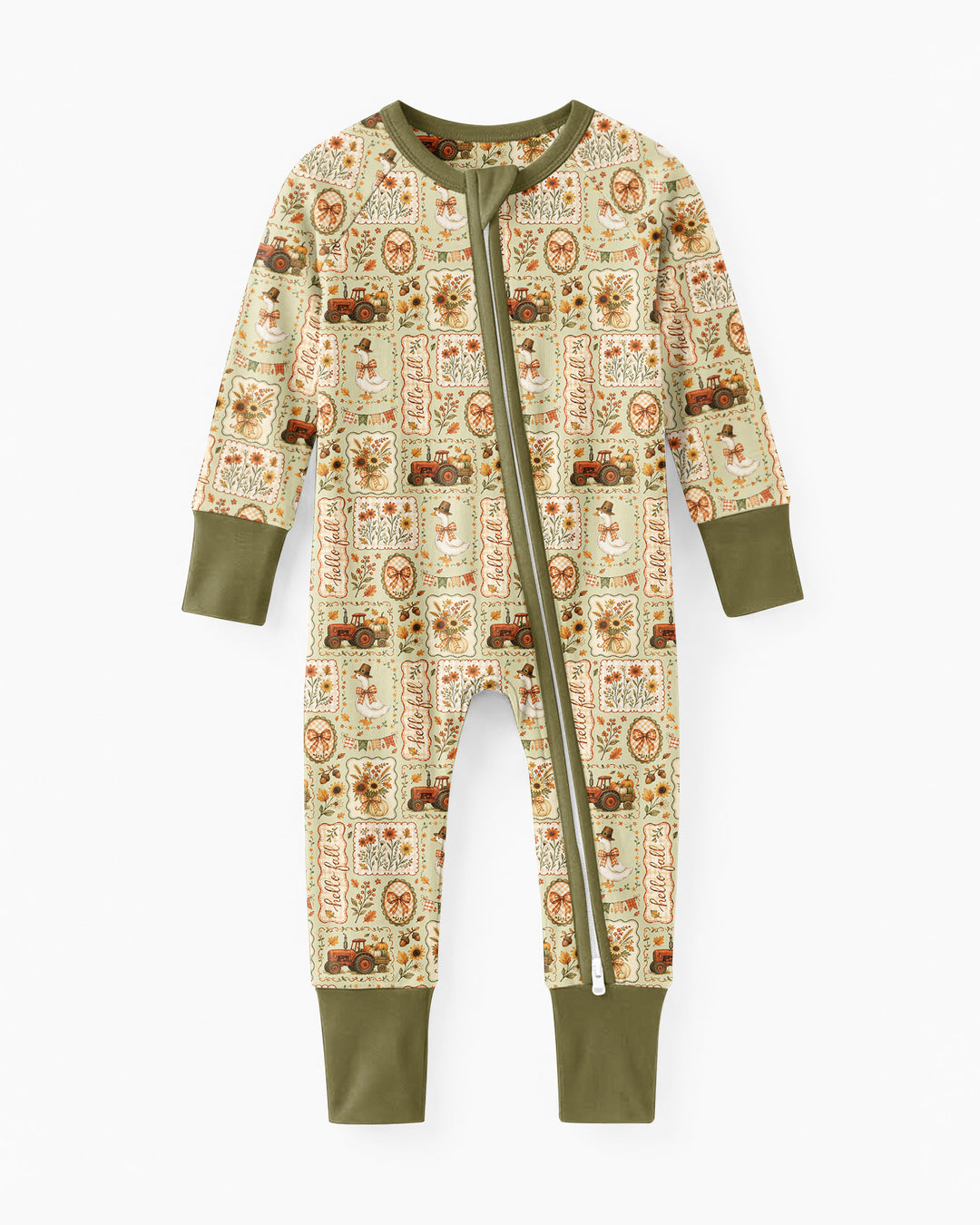 Farmhouse Fall Goose Family Matching Bamboo Convertible Zippy
