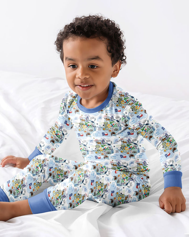 Template Bamboo Two Piece Long Sleeve Pyjamas Set