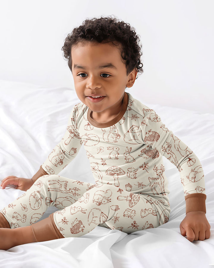Template Bamboo Two Piece Long Sleeve Pyjamas Set