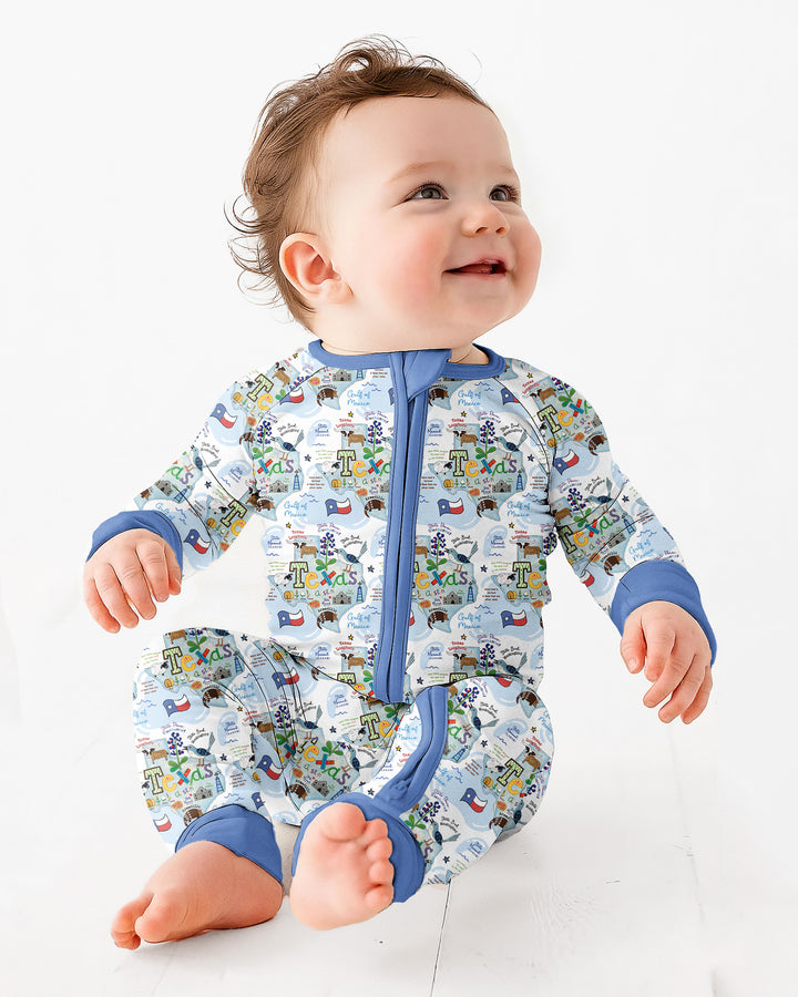 Texas Map Family Matching Bamboo Convertible Zippy