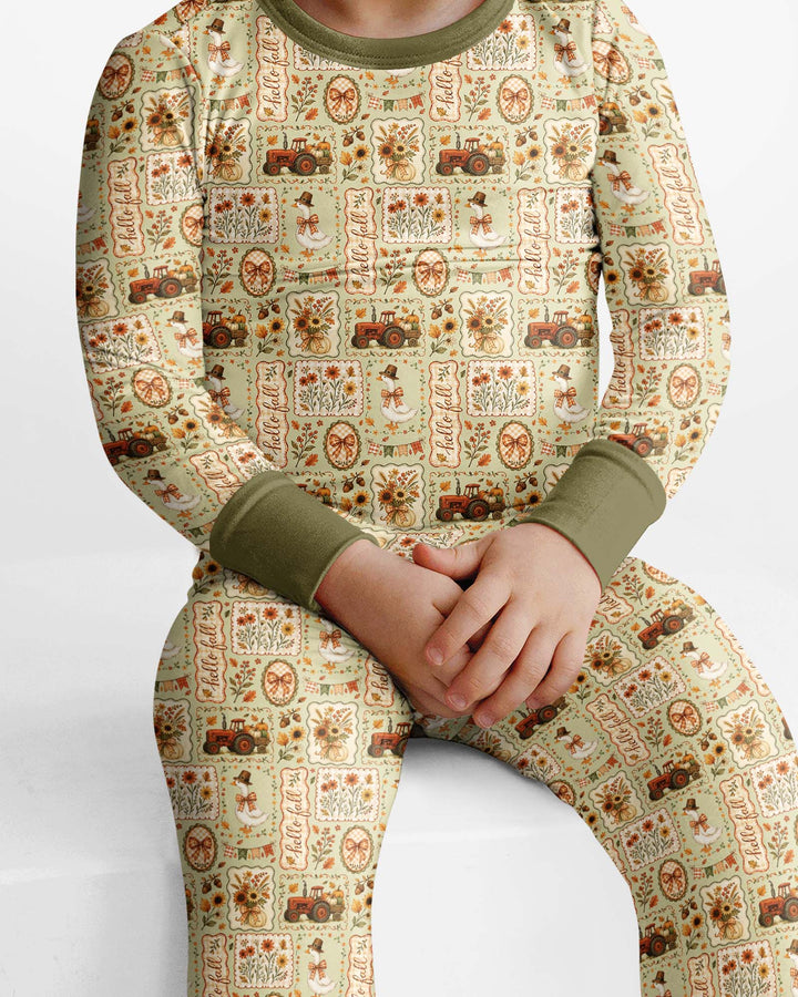 Template Bamboo Two Piece Long Sleeve Pyjamas Set