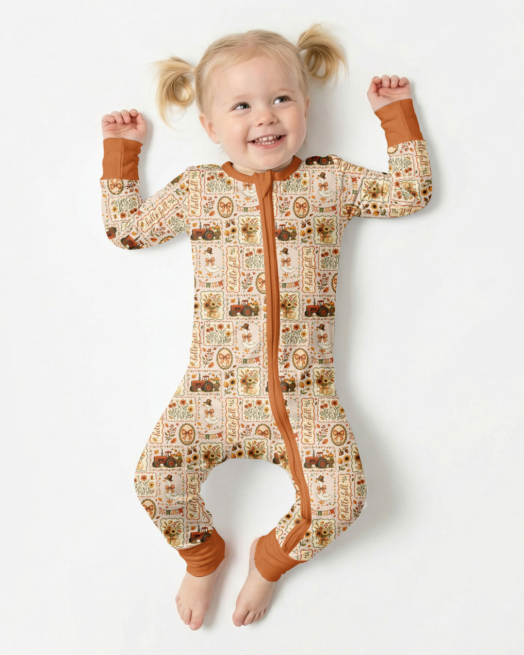 Farmhouse Fall Goose Family Matching Bamboo Convertible Zippy