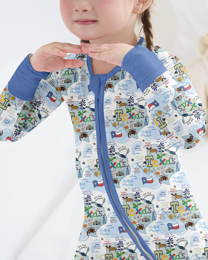 Texas Map Family Matching Bamboo Convertible Zippy