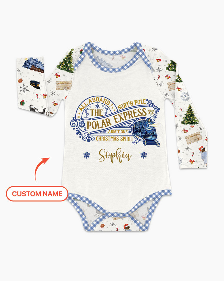 Custom Name North Pole Adventure Bamboo Bodysuit