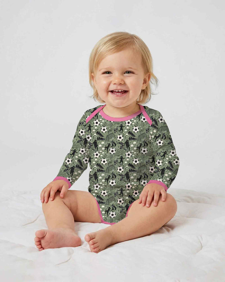 Sage Green Soccer Dreams Bamboo Bodysuit