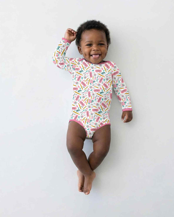 Pink Power School Supplies Bamboo Bodysuit