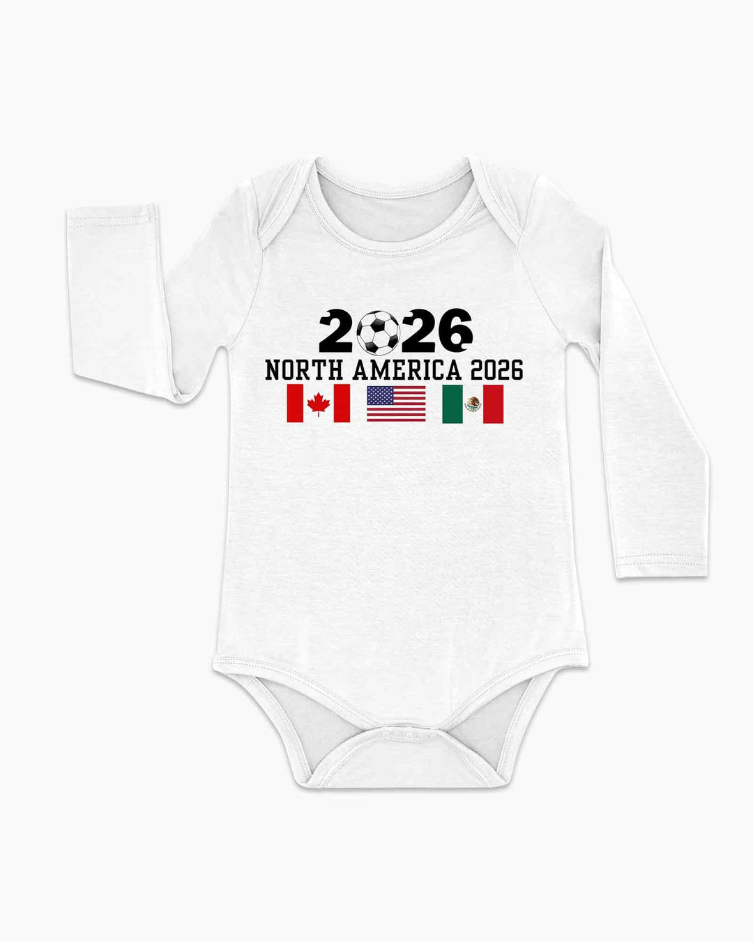Soccer 2026 USA Canada Mexico Flags Bamboo Bodysuit