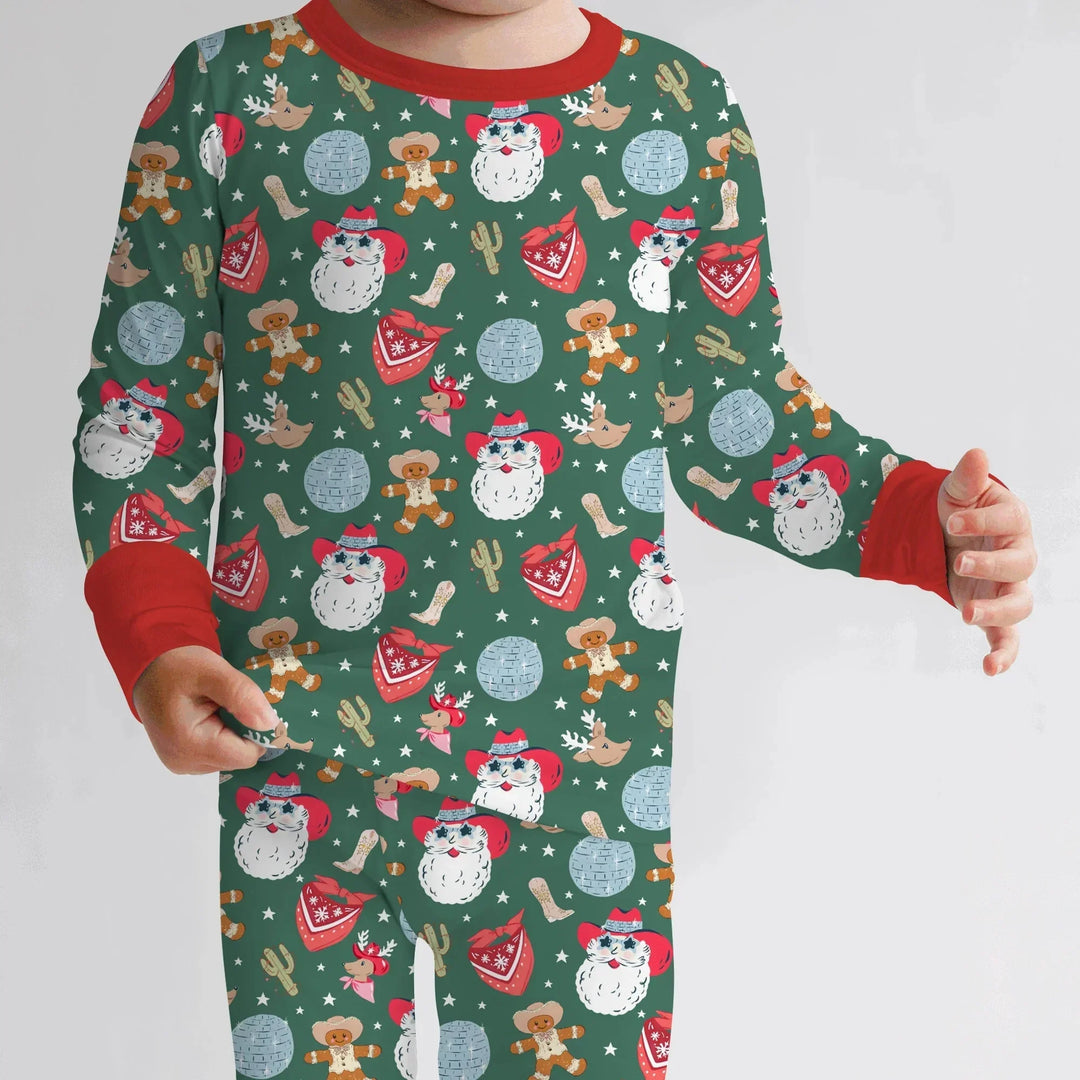 Lovely Western Christmas Boy Two Piece Long Sleeve Pajama Set , Lovely Western Christmas Boy Two Piece Long Sleeve Pajama Set - 12-18M