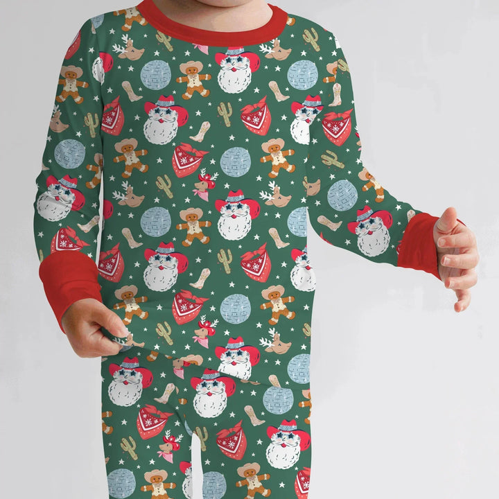 Lovely Western Christmas Boy Two Piece Long Sleeve Pajama Set , Lovely Western Christmas Boy Two Piece Long Sleeve Pajama Set - 12-18M