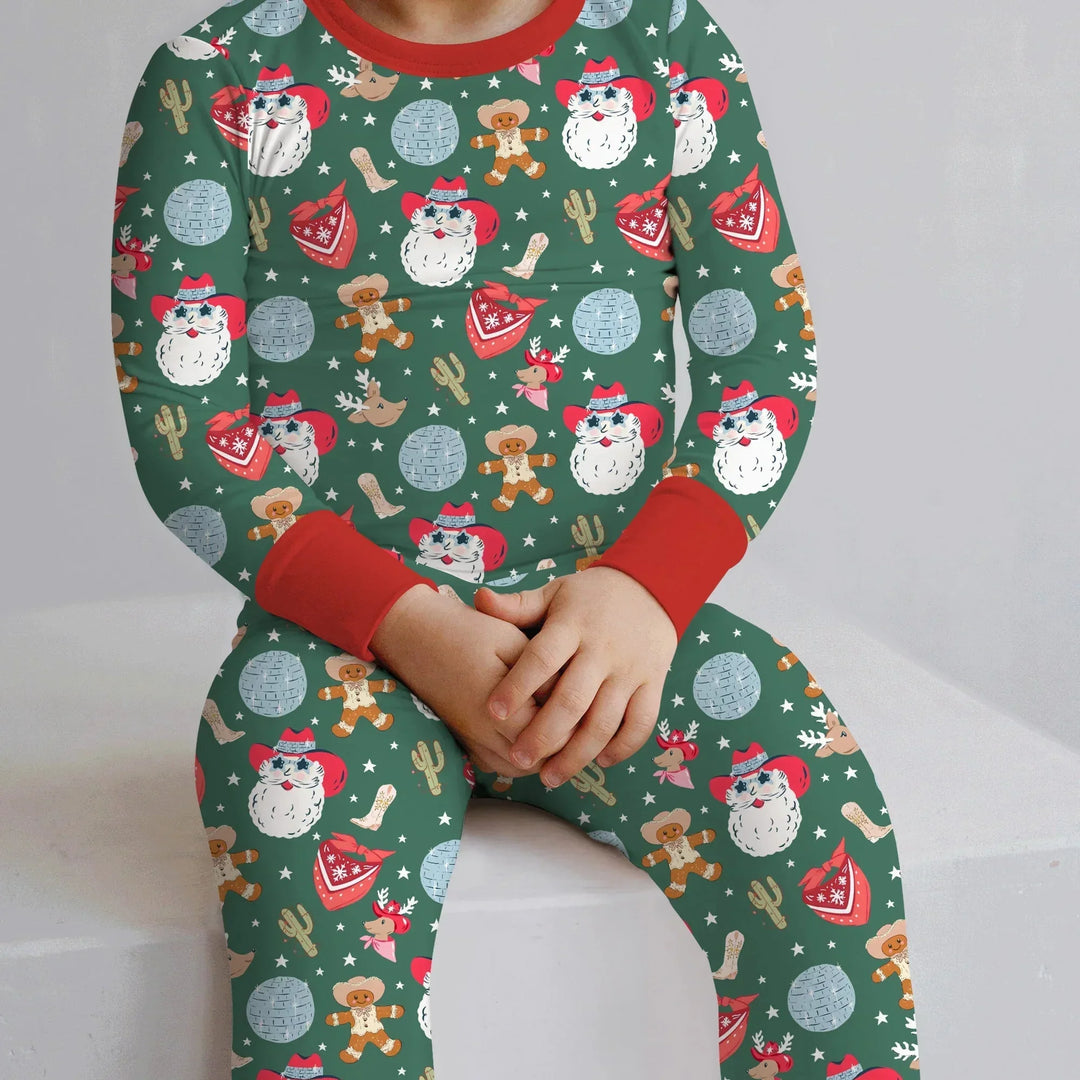 Lovely Western Christmas Boy Two Piece Long Sleeve Pajama Set , Lovely Western Christmas Boy Two Piece Long Sleeve Pajama Set - 12-18M