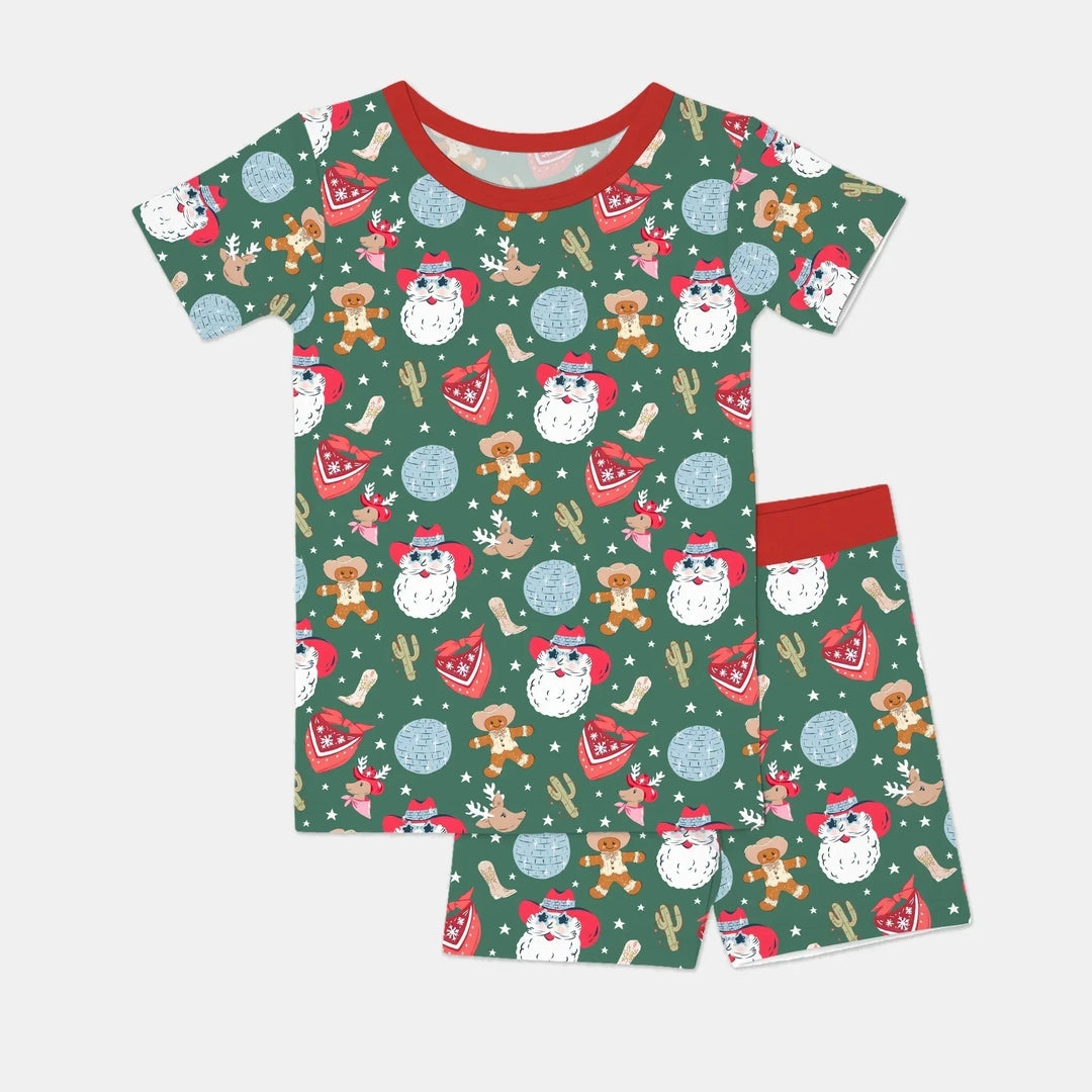 Lovely Western Christmas Boy Two Piece Short Sleeve Shorts Pajama Set , Lovely Western Christmas Boy Two Piece Short Sleeve Shorts Pajama Set - 12-18M