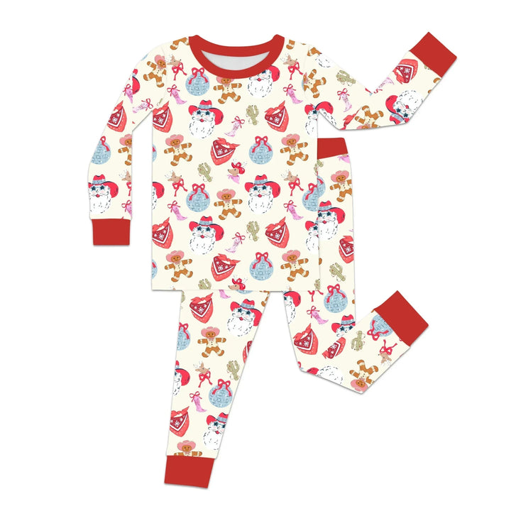 Lovely Western Christmas Girl Two Piece Long Sleeve Pajama Set , Lovely Western Christmas Girl Two Piece Long Sleeve Pajama Set - 12-18M