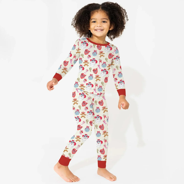 Lovely Western Christmas Girl Two Piece Long Sleeve Pajama Set , Lovely Western Christmas Girl Two Piece Long Sleeve Pajama Set - 12-18M