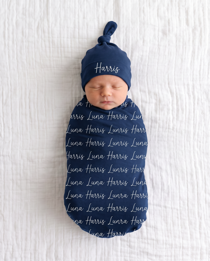 Personalized Baby Name Bamboo Swaddle Blanket