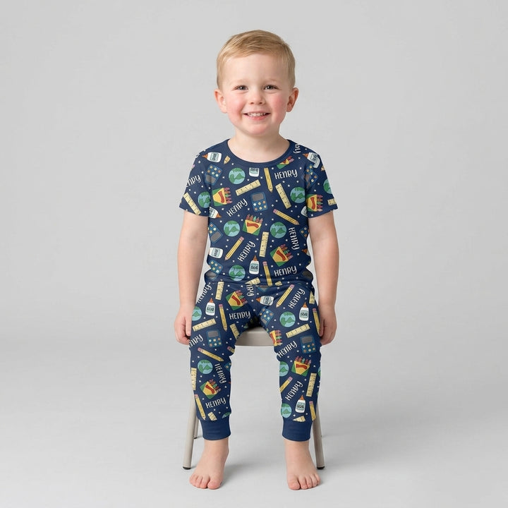 CUSTOM Template Bamboo Two Piece Short Sleeve Pyjamas Set