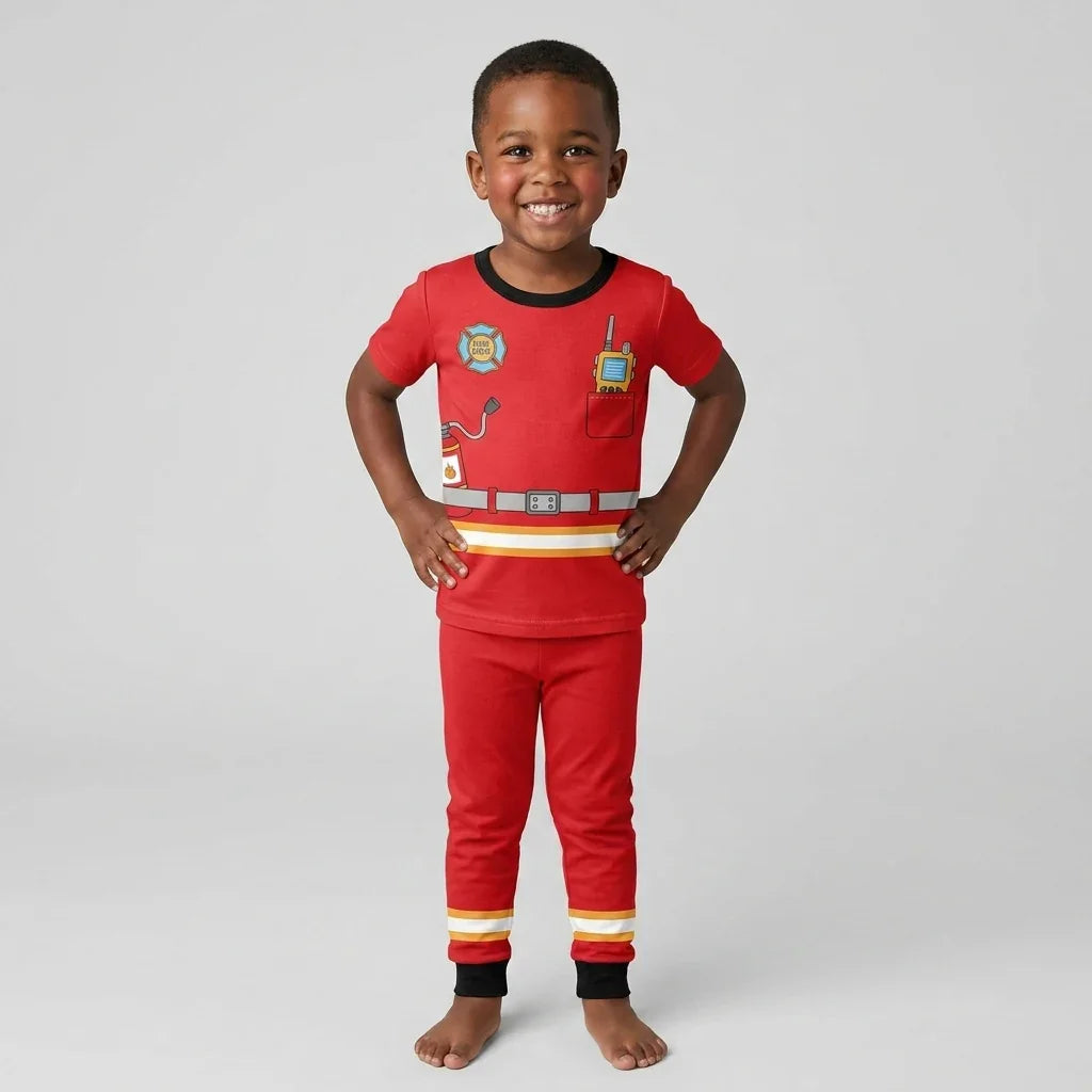 Future Fireman Crew Bamboo Two Piece Short Sleeve Pajama Set