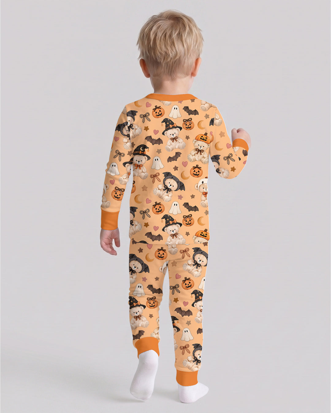 Cozy Coquette Teddy Bear Halloween Bamboo Two Piece Long Sleeve Pajama Set