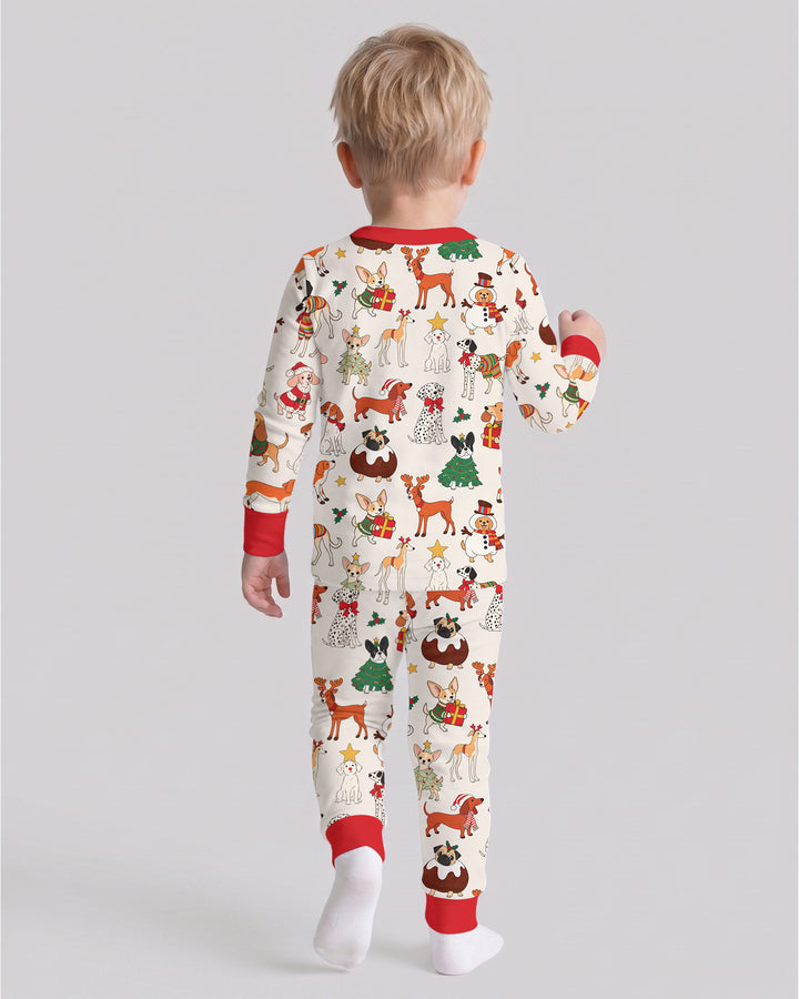 Santa Paws Parade Bamboo Two Piece Long Sleeve Pajama Set