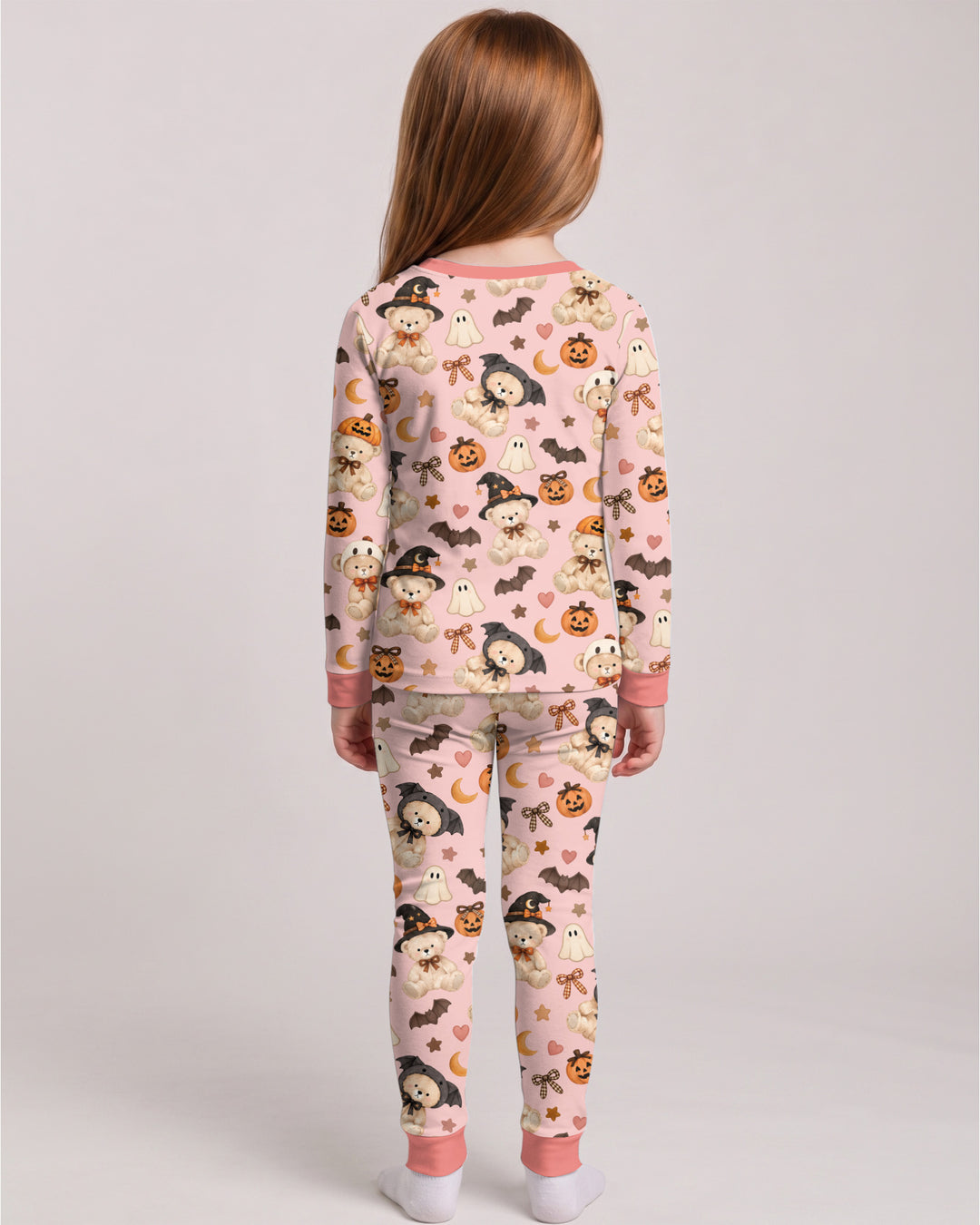 Cozy Coquette Teddy Bear Halloween Bamboo Two Piece Long Sleeve Pajama Set