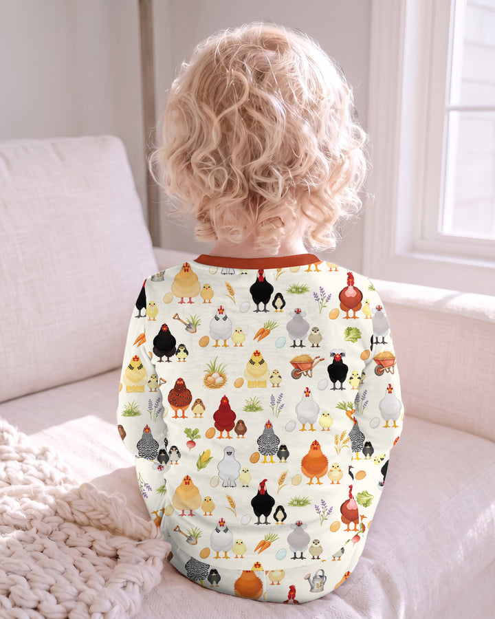 Chicks & Eggs Bamboo Two Piece Long Sleeve Pajama Set