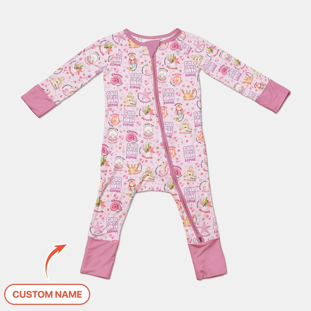 Mermaid God Says I Am Custom Name Convertible Zippy , Mermaid God Says I Am Custom Name Convertible Zippy - 0-3M