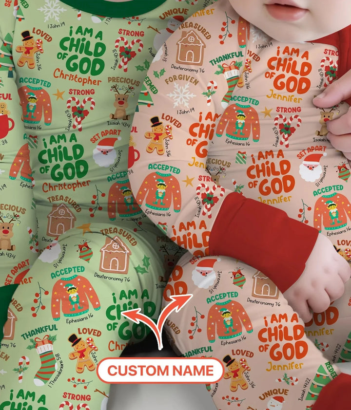 Merry Christmas I Am A Child Of God Custom Name Convertible Zippy , Merry Christmas I Am A Child Of God Custom Name Convertible Zippy - 0-3M
