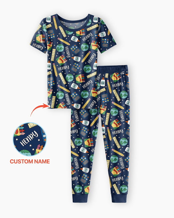 CUSTOM Template Bamboo Two Piece Short Sleeve Pyjamas Set