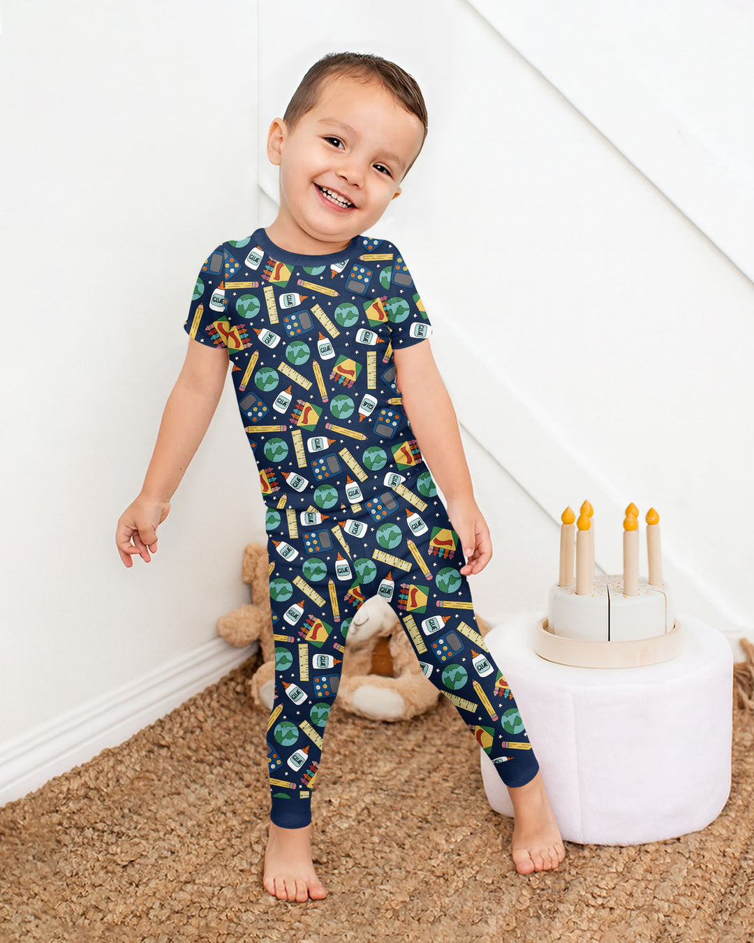 CUSTOM Template Bamboo Two Piece Short Sleeve Pyjamas Set