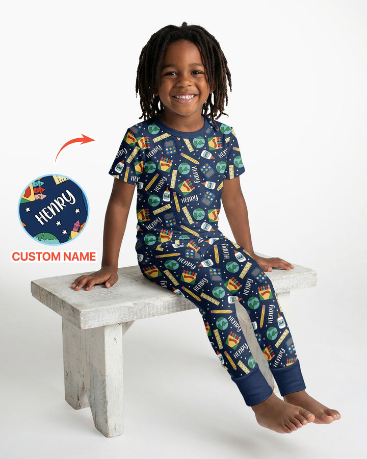 CUSTOM Template Bamboo Two Piece Short Sleeve Pyjamas Set