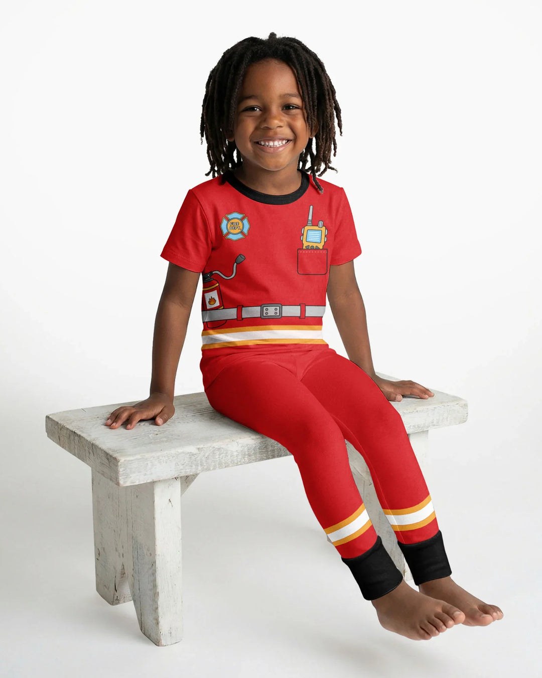 Future Fireman Crew Bamboo Two Piece Short Sleeve Pajama Set