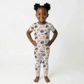 Afro African American Girl Bamboo Two Piece Short Sleeve Pajama Set