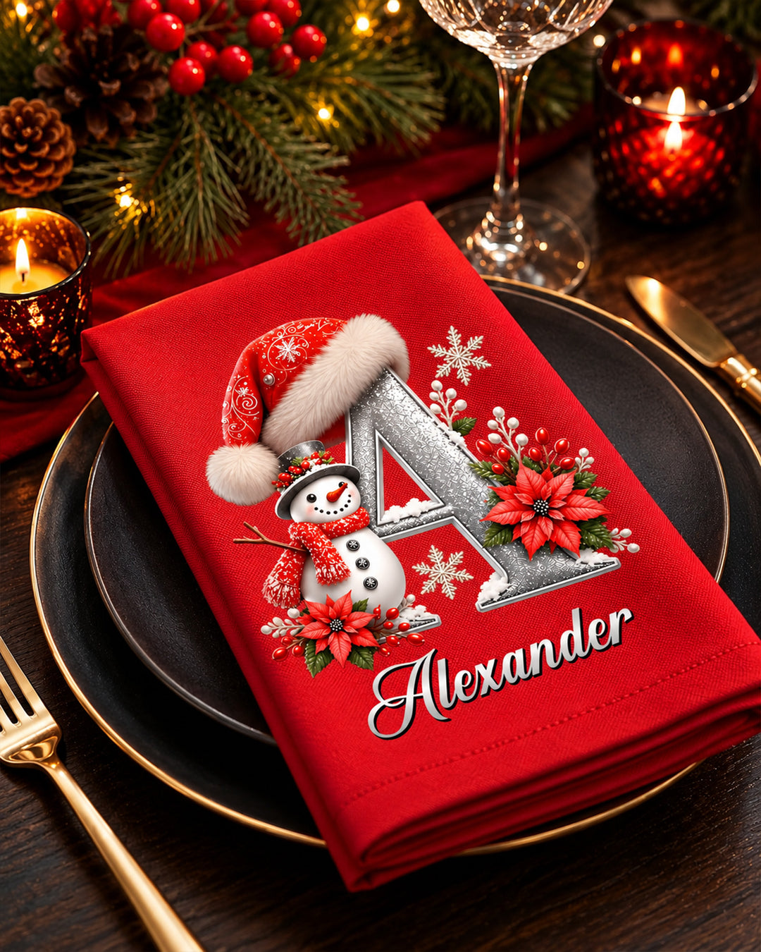 Snowman Cotton Napkin