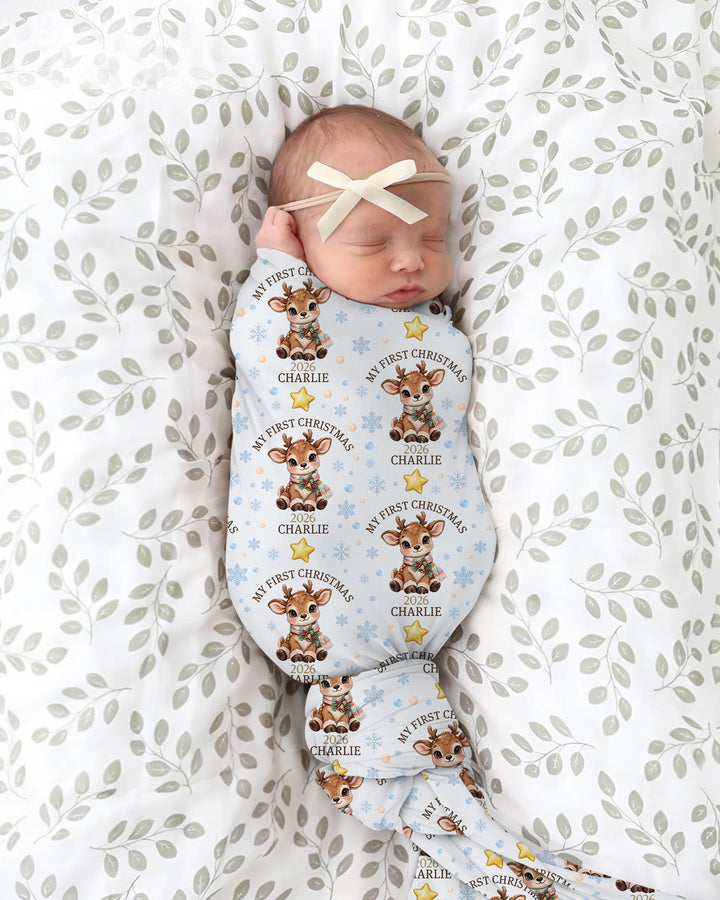 Baby Reindeer Gift swaddle blanket