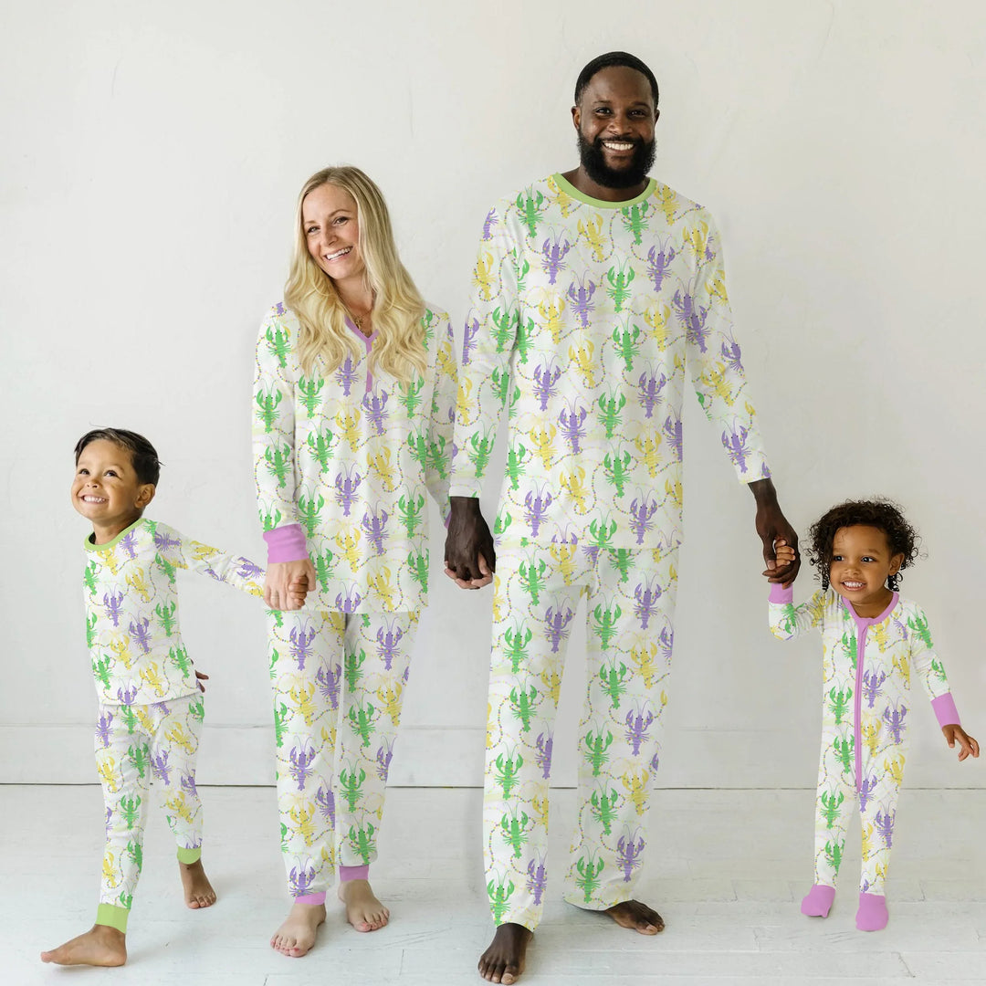 Mardi Gras Crawfish Family Matching Bamboo Women Pajama Set
