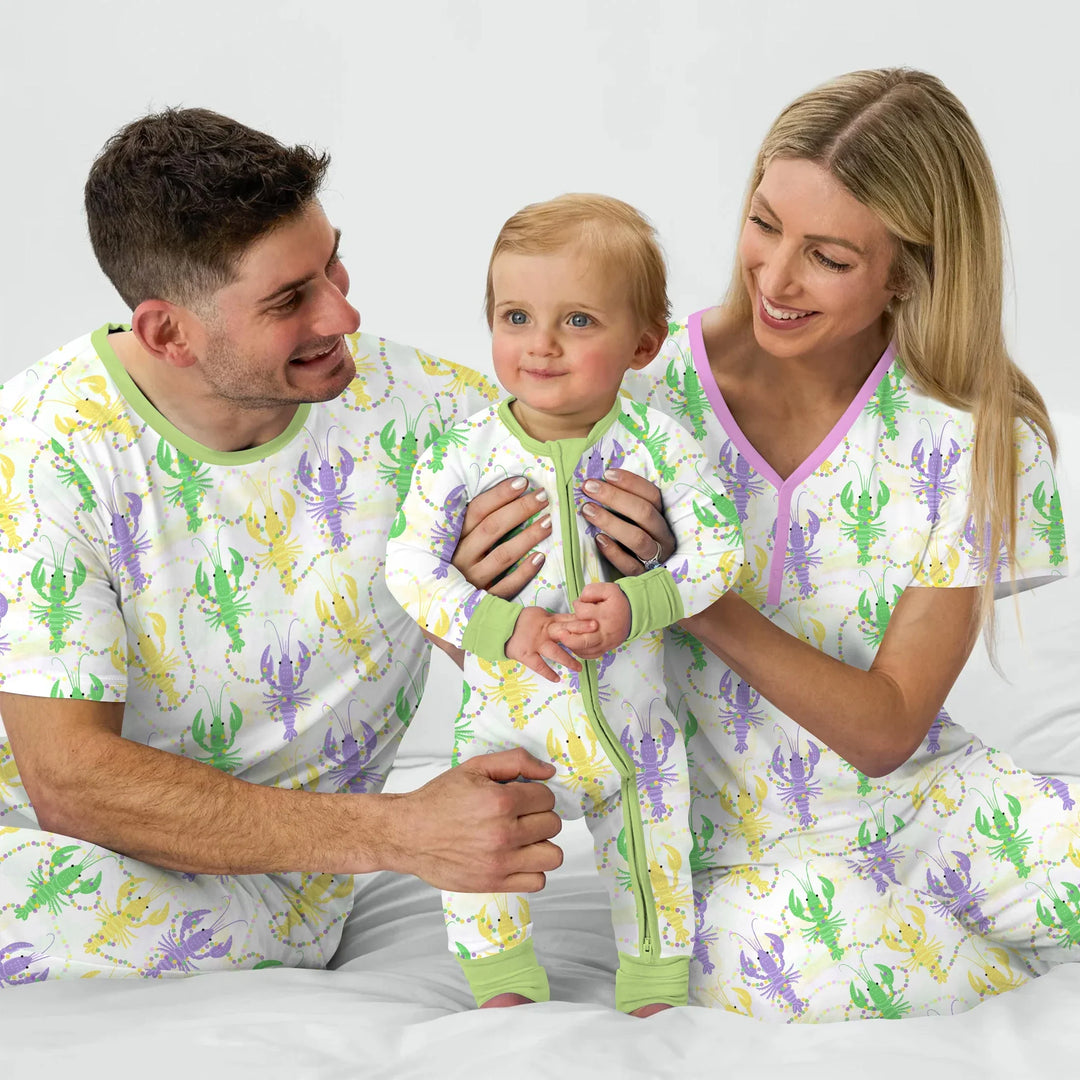 Mardi Gras Crawfish Family Matching Bamboo Women Pajama Set