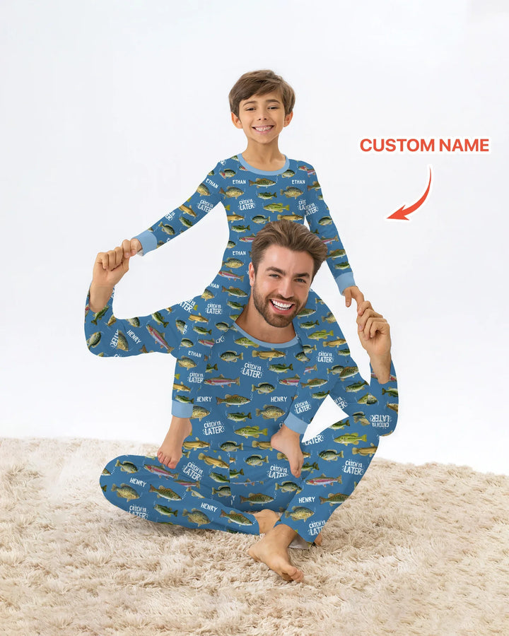 Catch Ya Later Matching Daddy & Me Bamboo Men's Pajama Set