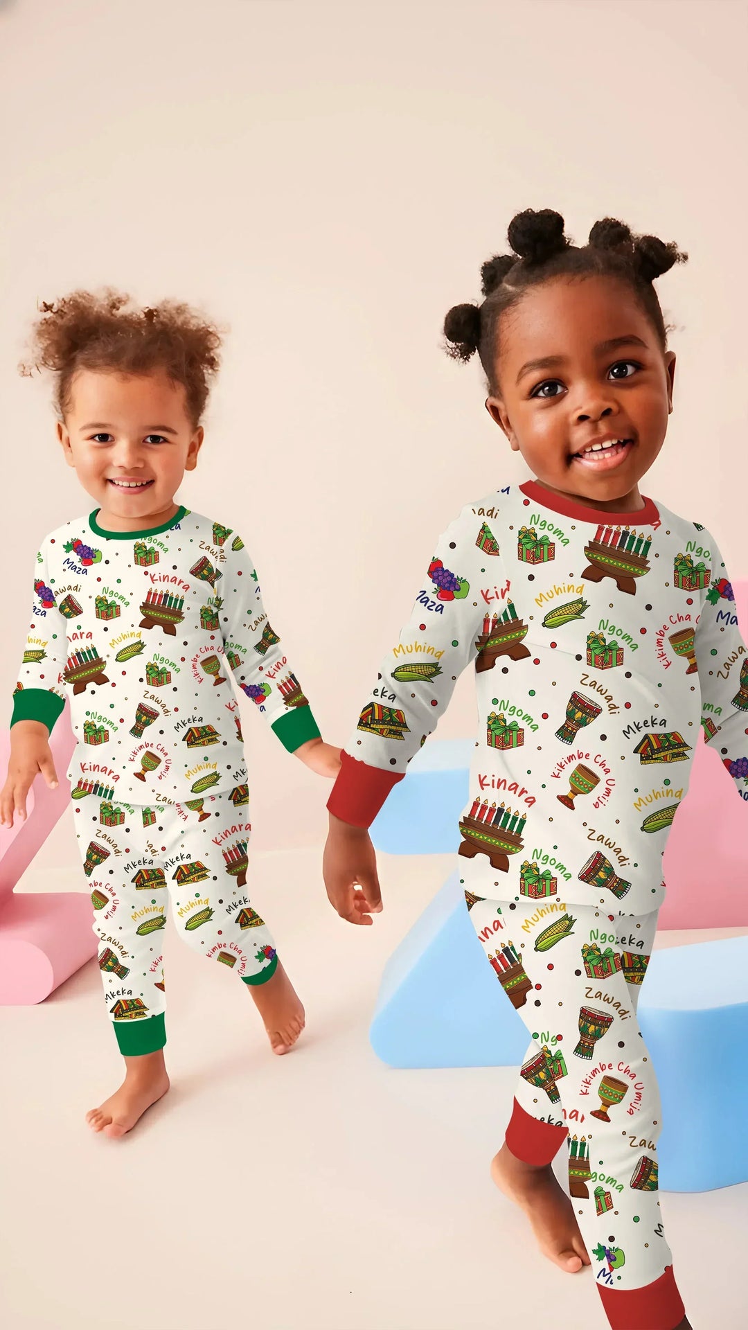 Happy Kwanzaa Family Matching Bamboo Two Piece Long Sleeve Pajama Set