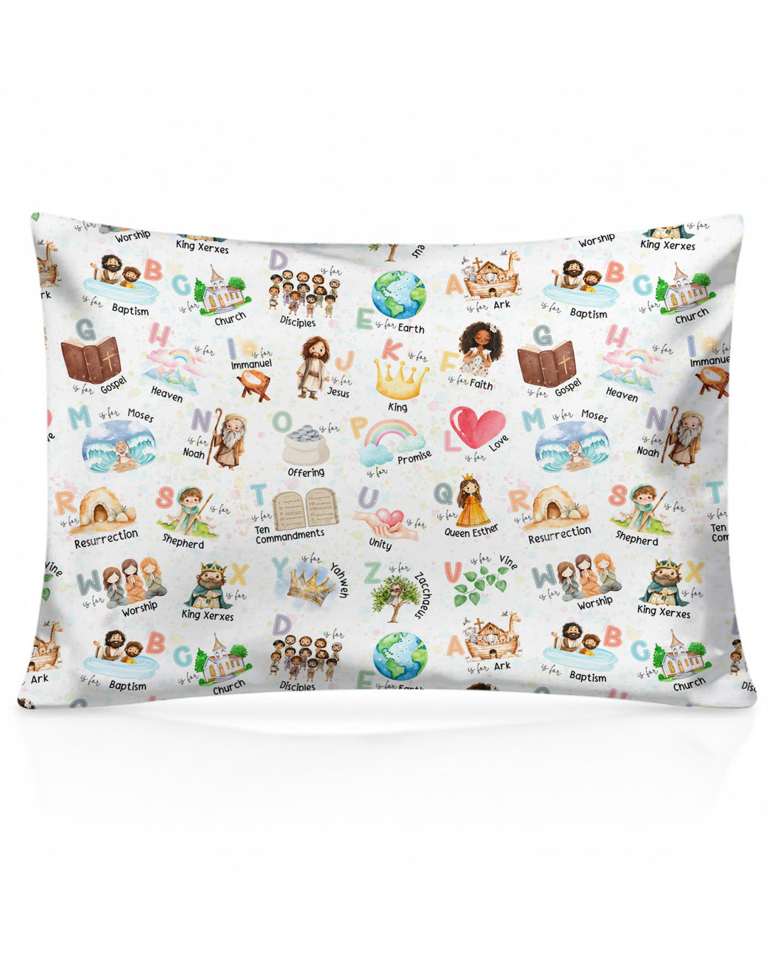 Bible ABC Alphabet Bamboo Pillow Case