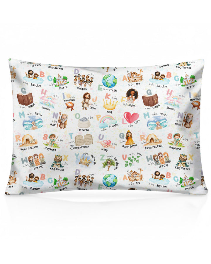 Bible ABC Alphabet Bamboo Pillow Case