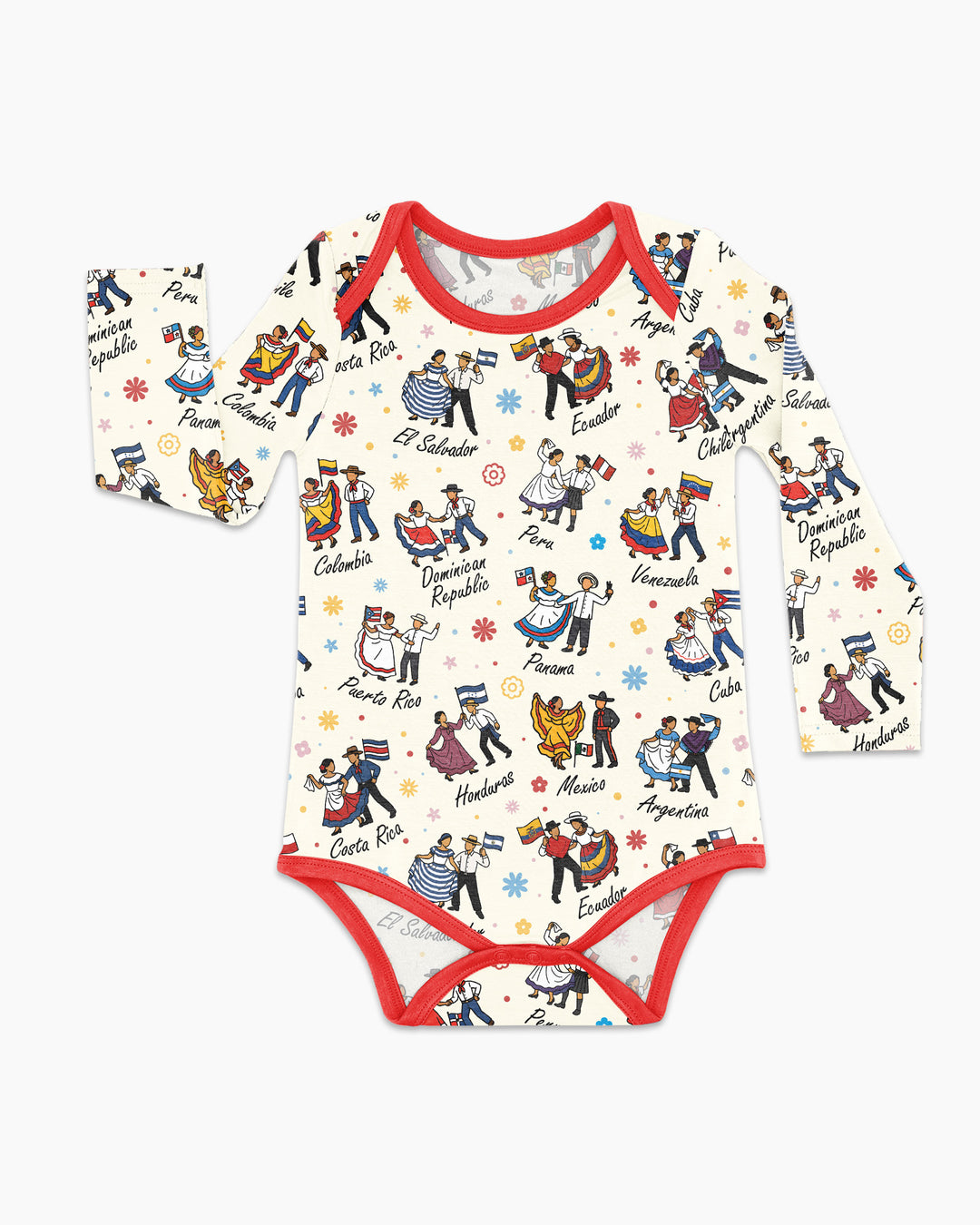Hispanic Traditional Folkloric Dress Bamboo Bodysuit