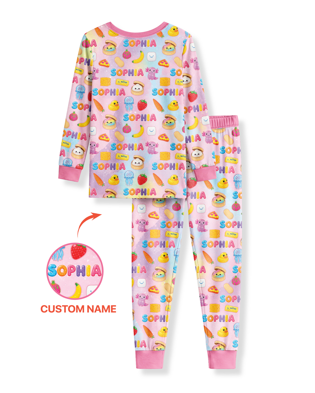 Just A Girl Who Loves Squishy Custom Name Bamboo Two Piece Long Sleeve Pajama Set
