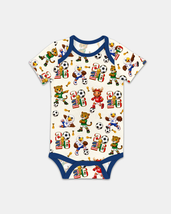 Cute Soccer Mascots USA CAN MEX Bamboo Bodysuit