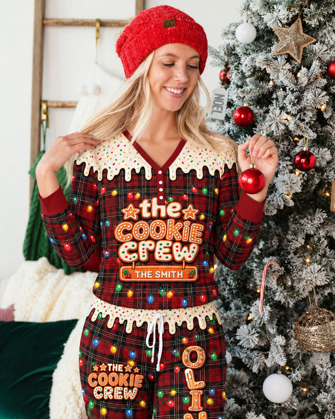 The Cookie Crew Custom Name Bamboo Women Pajama Set