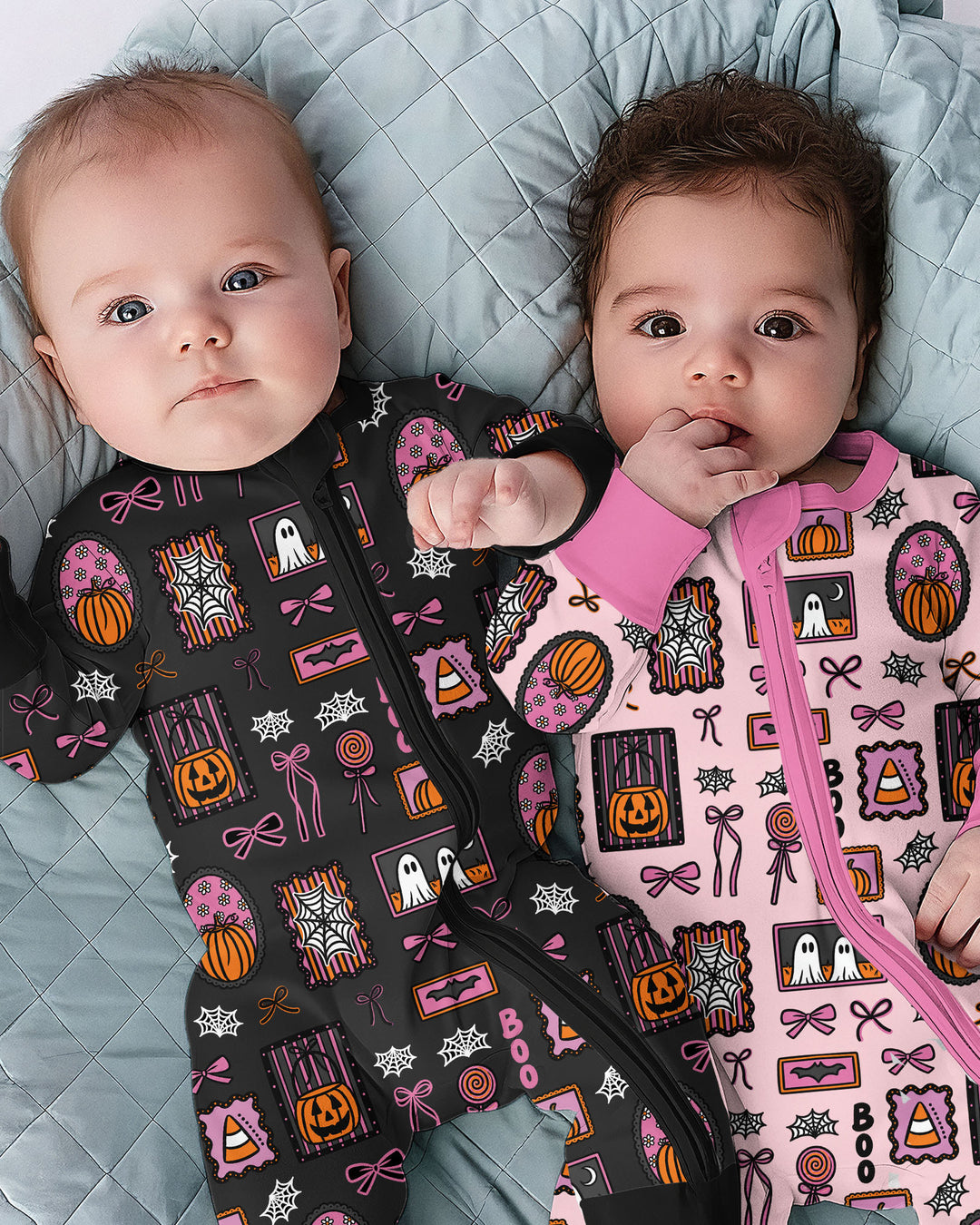 Spooky Preppy Pink Bamboo Convertible Zippy