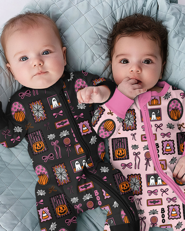 Spooky Preppy Pink Bamboo Convertible Zippy