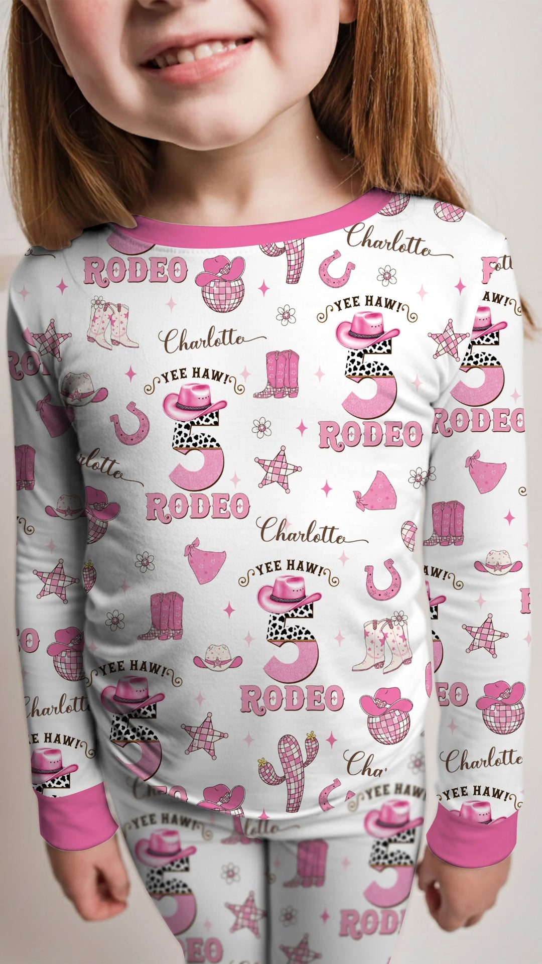 Personalized Birthday Rodeo Bamboo Two Piece Long Sleeve Pajama Set