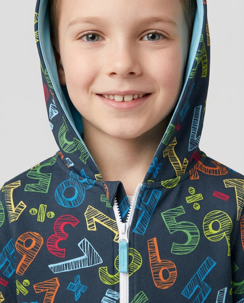 Math Doodles Bamboo Zip Hoodie