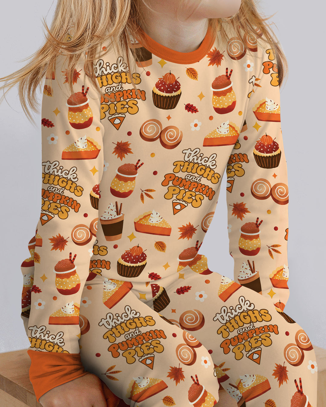 Thick Thighs and Pumpkin Pies Bamboo Two Piece Long Sleeve Pajama Set
